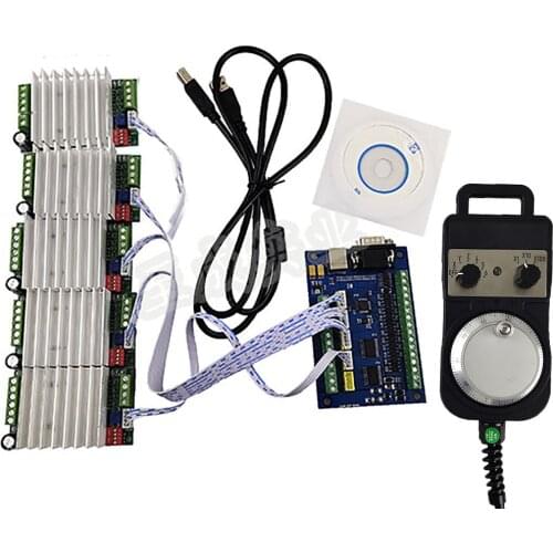 CNC USB MACH3 5-axis 100KHz smooth stepping motion control card branch board + 5PCS TB6600 4.5A stepping motor driver