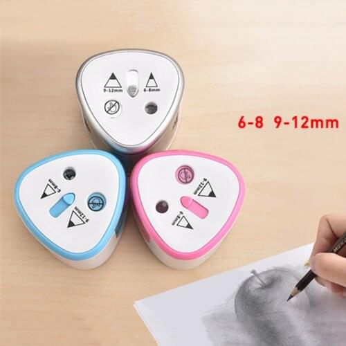 Electric Pencil Sharpener Portable Double Hole for Student Classroom Home Office PUO88