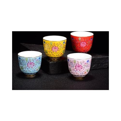 Jingdezhen Enamel Ceramic Tea Cup White Jade Porcelain Drinking Tea Bowl Kung Fu Tea Cup Black Tea Dong Hong Pao Teaware