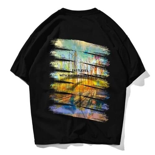 Graffiti Print T Shirt Men Hip Hop T Shirt Men Women Summer Casual Top Male Short Sleeve Couples Street European American Style