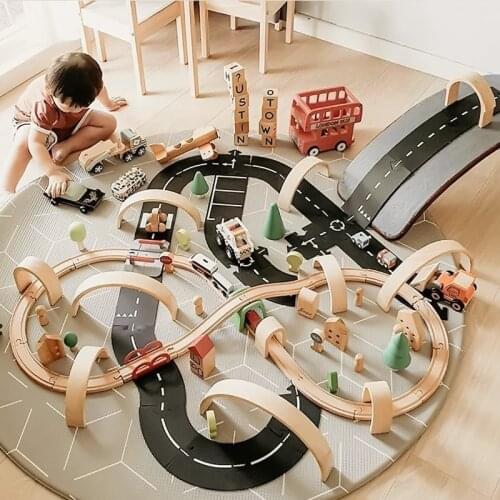 DIY Puzzle Car Traffic Childrens Toy Road Construction Highway PVC Car Track Puzzle Universal Accessories Game Scene
