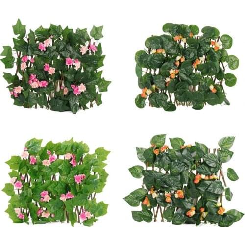 Artificial Plant Fence Faux Silk Flower Retractable Fine Texture Fake Leaves Fence for Wedding Fake Leaves Fence декор для дома