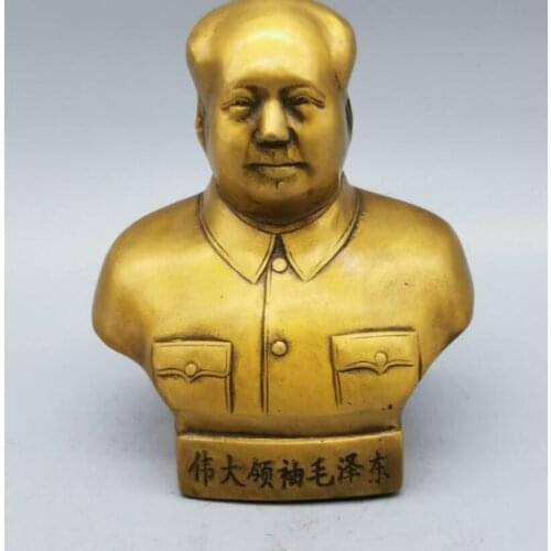 China brass great leader Mao Zedong Head portrait crafts statue