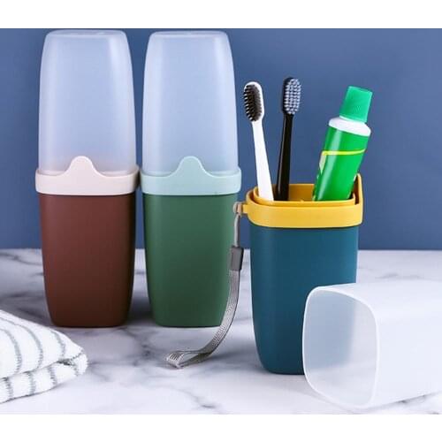 Creative Portable Travel Wash Cup Multipurpose Toothbrush Storage Box High Capacity Toothpaste Holder