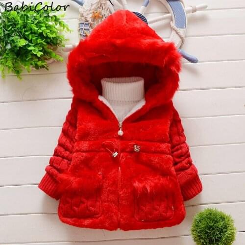 Girls' Cotton-padded Jacket Thick Winter Mid-section Cotton-padded Jacket Infant Cotton-padded Jacket Jacket Korean Style