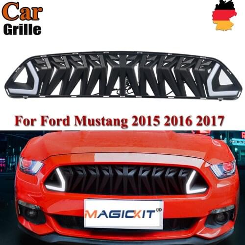 MagicKit Front Bumper Grille Grill White LED DRL Light For Ford Mustang 2015 2016 2017 UK