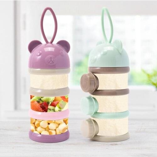 Cute Milk Powder Storage Box Portable Large Capacity Multi-layer Feeding Box Food Storage Container for Infant