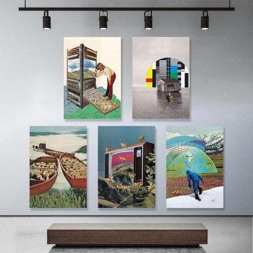Modular Rural Life Style Poster TV Woman Deer Ship Scenery Canvas Painting Art Frame Pictures Prints Home Decor Living Room Wall