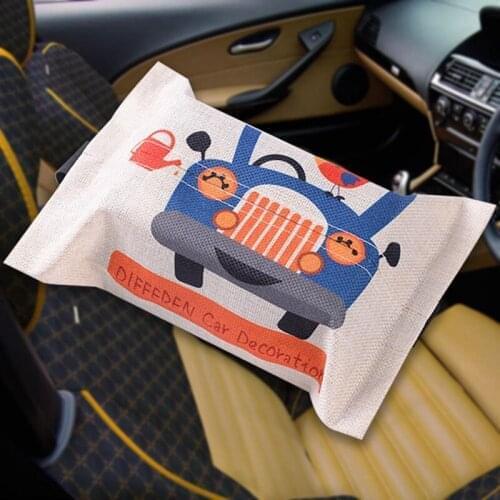 Cartoon Car Tissue Box Car Seat Side Tissue Box Auto Hanging Papers Tissue Storage Case Box Towel Holder Napkin Papers Container
