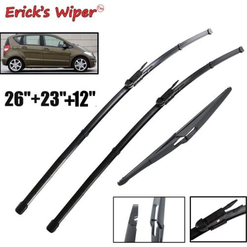 Ericks Wiper Front & Rear Wiper Blades Set For Mercedes-Benz A-class B-class W169 W245 Windshield Windscreen 26"+23"+12"