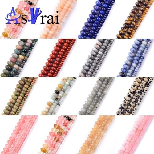 Natural Red Jaspers Amazonite Tiger Eye Stone Rondelle Beads For Jewelry Making 2*4mm 4*6mm 5*8mm Abacus Wheel Beads Accessories