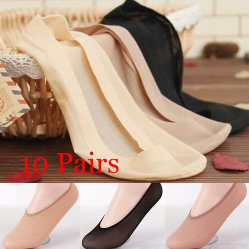 10 Pairs 2020 Summer New Ladies Women Invisible Footsies Shoe Liner Trainer Ballerina Boat Socks Woman Ladies Thin Sock Slippers