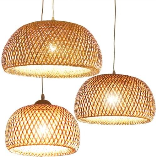 New Southeast Asia handmade bamboo woven rattan art chandelier 100% handmade bedroom living room chandelier installation