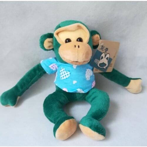 New toy about 24cm green monkey soft doll magnet monkey with cloth, plush toy,baby toy gift h0358