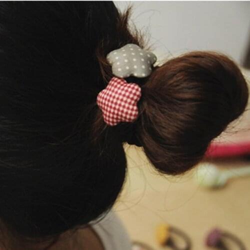 2021 New Fashion Women Hair Ropes Plum Flowers Elastic Hair Bands Girls Ponytail Holder Hair Accessories Tie Gums Wholesale
