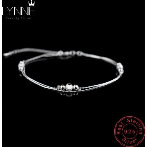 Hot Double Layers Ball Pendant Anklet 925 Sterling Silver Ladies Frosted Beads Anklets Bracelet Women Foot Chain Jewelry Gift