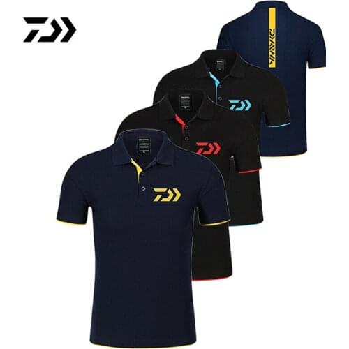Daiwa Clothing Fishing Tshirt Men Breathable Quick Dry Fishing Clothes Outdoor Clothing Short Sleeve Sport Shirt Polo T-shirt