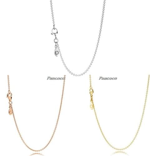 Authentic 925 Sterling Silver Necklace Signature Anchor Chain Link Necklace For Women Wedding Party Gift Fashion Jewelry