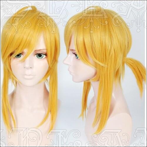 Game Breath of the Wild Link Cosplay Wigs Golden Heat Resistant Synthetic Hair Wig + Wig Cap