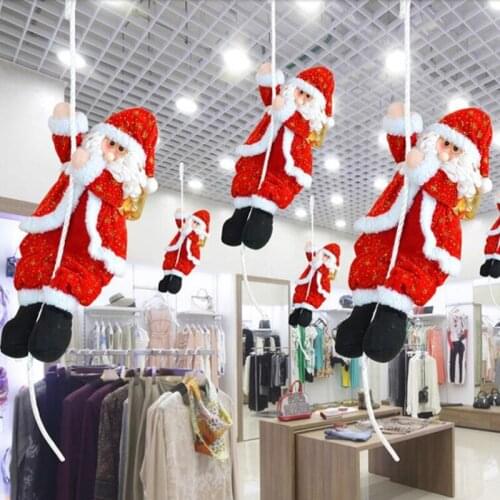 36cm Santa Claus Climbing Rope Doll Pendant Merry Christmas Christmas Tree Ornament Xmas Decorations New Years Ornament 25