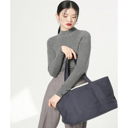 Simple Canvas bag womens single shoulder fashion Japanese Style travel bag large capacity all-match commuter handbag