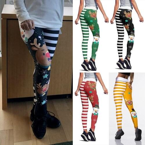Christmas Leggings Women Sexy High Waist Skinny Leggins Fitness Legging Ladies Printed Workout Leggings Stretch Trousers Pants