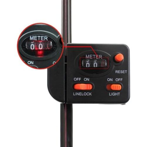 Digital Display Fishing Line Length Counter Fishing Line Depth Finder With Light Clip On Rod Professional Fishing Tackle Tool