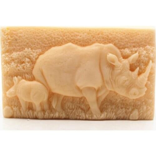 Handmade Bath Salt Soap Mold Cake Chocolate Baking Tool 3d Animal Silicone Soap Molds Rhino