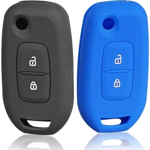 Silicone Key Cover Cap for Renault Logan 2 Captur Sandero Stepway Duster 2019 2020 2button Car Key Cover Case Car Accessories