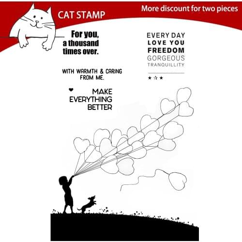 Heart-shape Balloon Clear Stamps For Scrapbooking Card Making Photo Album Silicone Stamp DIY Decorative Crafts