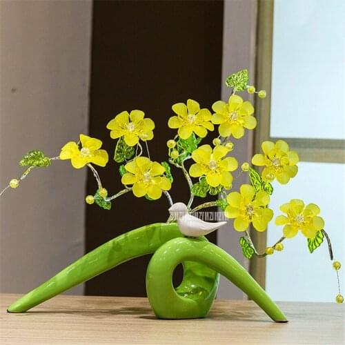 Modern Creative Bird Ceramic Vase Ornaments Artificial Flower Living Room Coffee Table Hotel Home Furnishing D-40A/312