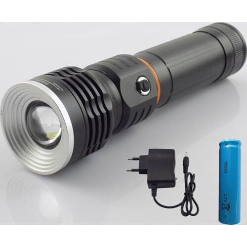 3 way LED Flashlight Torch working Light Magnet Magnetic Camping Outdoor Sports lampe torche linterna +18650 battery +AC charger