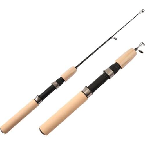55/65/75cm Mini Telescopic Ice Fishing Rod Portable Carbon Fiber River Shrimp Carp Fishing Pole Winter Fishing Rod Tackle Pesca