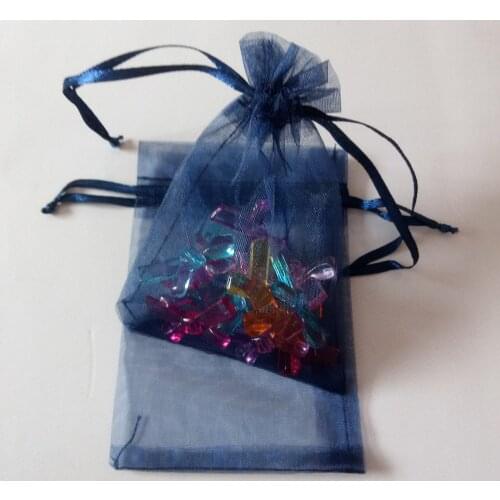 Navy Blue Organza Bag 100pcs Jewelry Packaging Display Jewelry Pouch Gift Bags Drawstring Bag Woman Gift Storage Display Bags