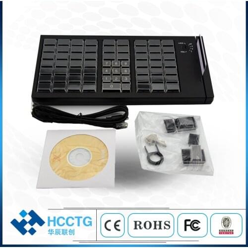 66 keys USB wired fully programmable keyboard with magnetic track 1 2 card reader provide SDK file use directly