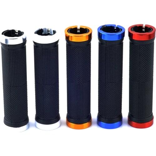 Alloy Cycling Bike Bicycle Handlebar Grips Rubber Lock-on Light Grip For Mountain Bike Folding Bike Fixed Design Bike Parts