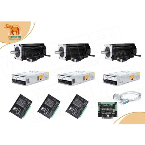All ship! Wantai 3Axis Nema34 easy servo motor closed loop 6A 900N-cm(1270oz-in) &driver 8.2A SS880 +power supply 350w 60v