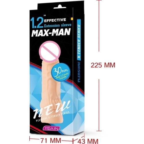 YEAIN male Penis enlargement sleeve Extension condom Couple sex games Durable products Dildo Female masturbation Penis Sex Shop
