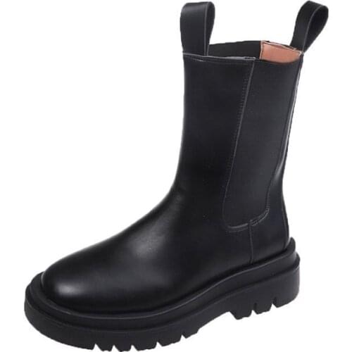 Fad Vogue Women Chunky Heel Ankle Boots Woman Autumn Winter Comfortable Boots Female Platform Boots Vogue PU Boots