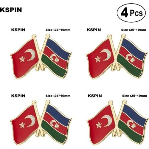 Turkey & Azerbaijan Badge Lapel Pin Brooches Pins Flag badge Brooch Badges