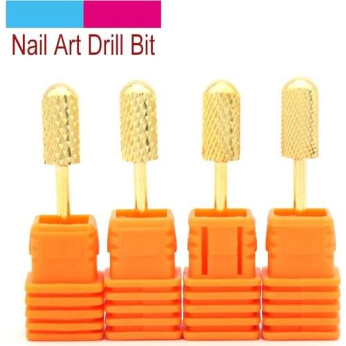 1pcs 2.35mm Shank Golden Nail Grinding Head Tungsten Steel Grinding Machine Dedicated Sander Drill Bit Polishing Tools