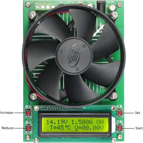 150W Constant Current Electronic Load 60V 10A Battery Discharge Capacity Tester Module with 1602 LCD Display