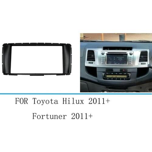 2 Din DVD Navigation Car Accessories Fascias Stereo Radio Panel Frame Cover For Toyota Hilux Fortuner 2012 2013 2014