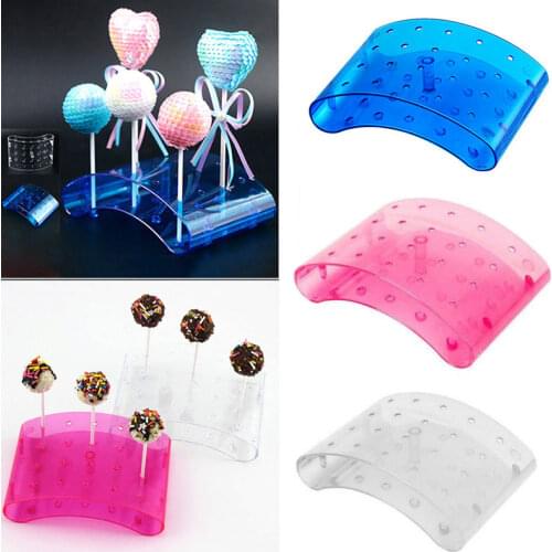 20Hole Cake Pop Lollipop Display Stand Dessert Candy Shelf Arc Shape Plastic Cake Stand Dessert Holder Kids Birthday Party Decor