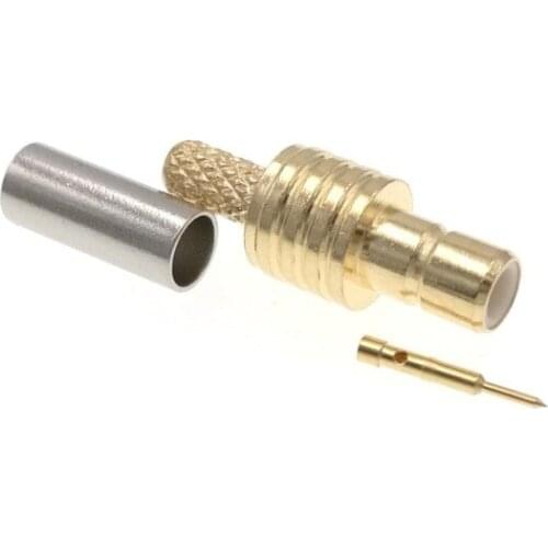 50PCS Connector SMB Male Plug Crimp For RG316 LMR100 RG174 Cable RF COAXIAL