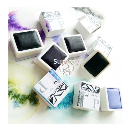 Super Vision Solid Watercolor Paint, Master Class Real Natural Special Mineral Color Fossil Layered Aquarelle for Art