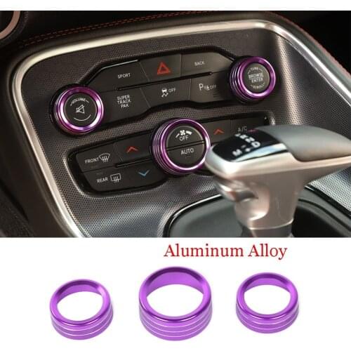 Car parts Alloy Air Conditioning Audio Switch Ring Trim For Dodge Challenger 2015-2019