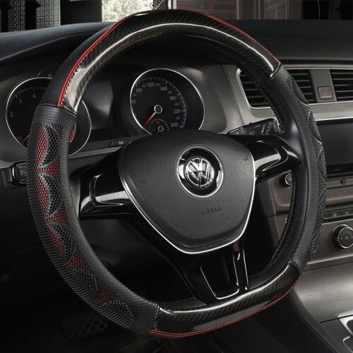 Car Steering Wheel Cover D Shape For Hyundai ioniq Suzuki Swift 2018 2019 For VW GOLF 7 2015 POLO JATTA Auto Car Accessories