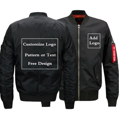 Dropshipping USA SIZE Free Design Customize Logo Men Bomber Jacket for Mens Jackets Flying Jacket Winter thicken Men Coats