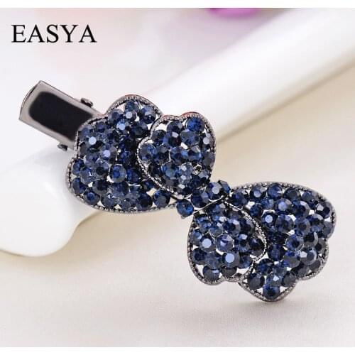 EASYA 2018 New Arrival Rhinestone Women Bowknot Hairpin Fashion Sparkling Crystal Hair Accessories Hairwear Ornaments